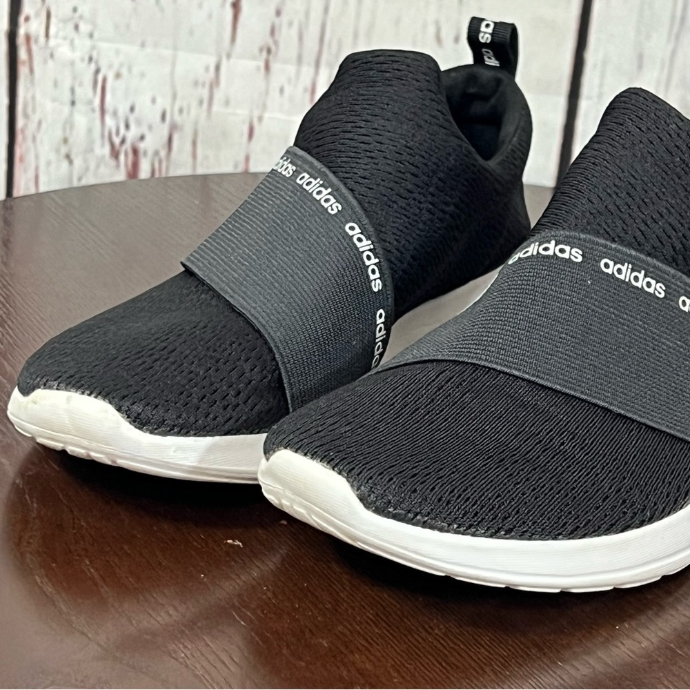 Adidas cloud foam mesh WoMen's Black Slip-On Shoes light weight & comfy 7  GUC - Picture 12 of 16